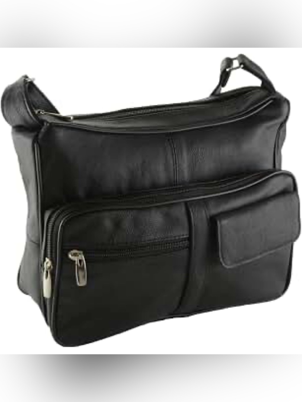 Roma Women’s Genuine Leather Cross Shoulder Strap Black Purse